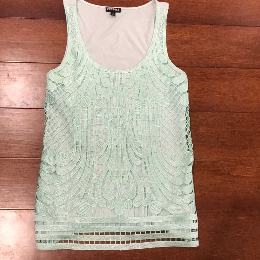 🙅🏽‍♀️ Express teal lace tank size: s🙅🏽‍♀️